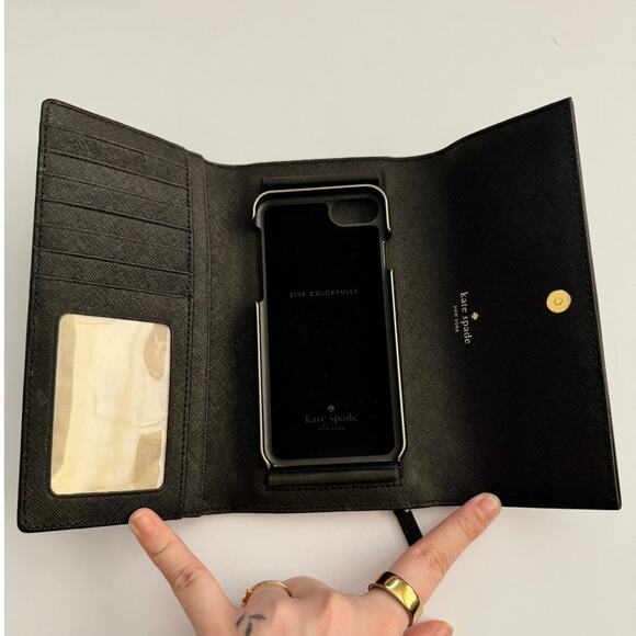 Kate Spade Black Kate Spade IPHONE 7/8 LEATHER WALLET - Picture 8 of 15